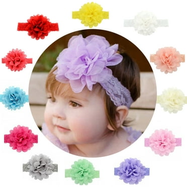 Girls Lace Big Bow Hair Band Baby Head Wrap Band Accesso party baby hair accessories bezel baby headband,A,United States 